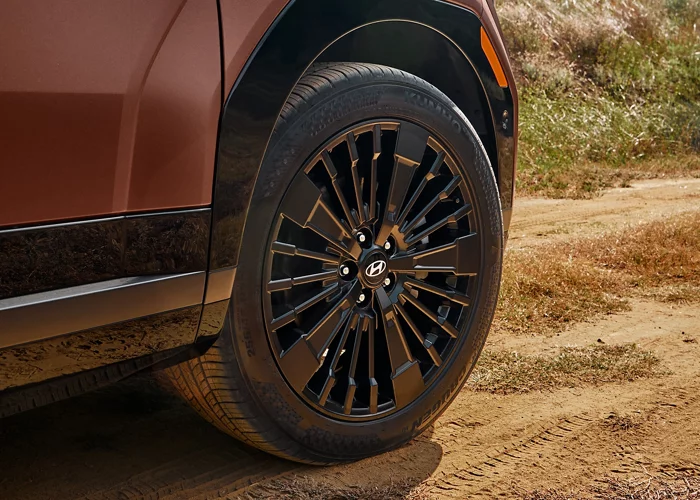 Imagen detallando los aros de lujo de la Santa Fe Hibrida