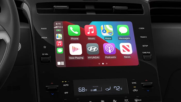 imagen de la pantalla principal del santa Cruz mostrando varioas accesos a apps usando conectividad inalambrica.